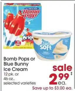 Giant Eagle Bomb Pops or Blue Bunny Ice Cream offer