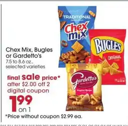 Giant Eagle Chex Mix, Bugles or Gardetto's offer