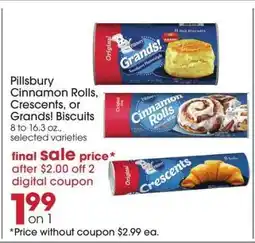 Giant Eagle Pillsbury Cinnamon Rolls, Crescents or Grands! Biscuits offer