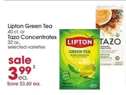 Giant Eagle Lipton Green Tea or Tazo Concentrates offer