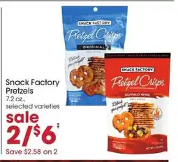 Giant Eagle Snack Factory Pretzels offer