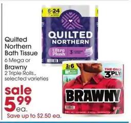 Giant Eagle Quilted Northern Bath Tissue or Brawny offer