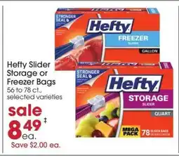 Giant Eagle Hefty Slider Storage or Freezer Bags offer