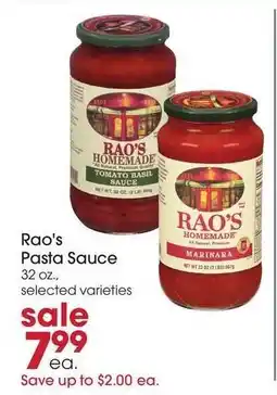 Giant Eagle Rao's Pasta Sauce offer