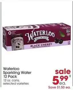 Giant Eagle Waterloo Sparkling Water 12 Pack offer