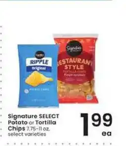 Albertsons Signature SELECT Potato or Tortilla Chips offer