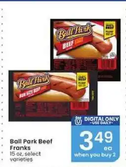 Albertsons Ball Park Beef Franks offer