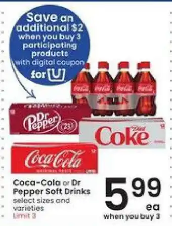 Coca-Cola or Dr Pepper Soft Drinks