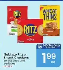 Albertsons Nabisco Ritz or Snack Crackers offer