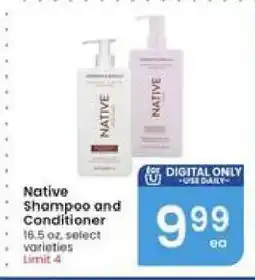 Albertsons Native Shampoo and Conditioner offer