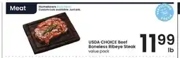 Albertsons USDA CHOICE Beef Boneless Ribeye Steak offer