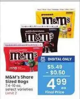 Albertsons M&M's Share Sized Bags offer