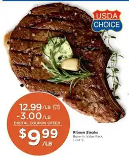 Kroger Ribeye Steaks offer