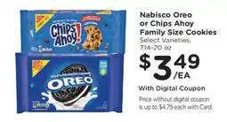 Kroger Nabisco Oreo or Chips Ahoy Family Size Cookies offer