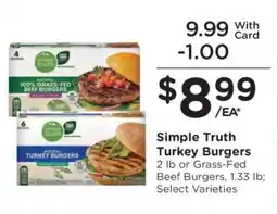 Kroger Simple Truth Turkey Burgers offer