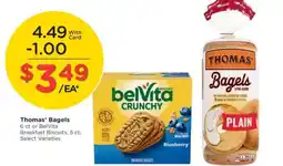 Kroger Thomas’ Bagels or BelVita Breakfast Biscuits offer
