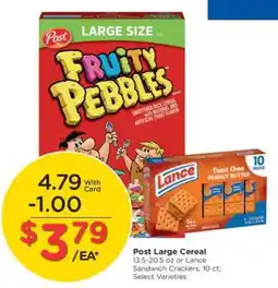 Kroger Post Large Cereal offer