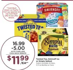 Kroger Twisted Tea, Smirnoff Ice or Simply Spiked offer