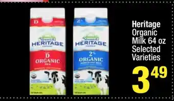 Super King Markets Heritage Organic Milk 64 oz offer