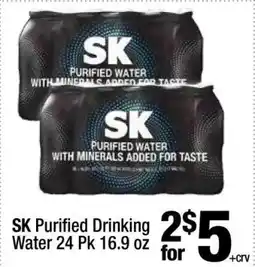 Super King Markets SK Purified Drinking Water 24 Pk 16.9 oz offer