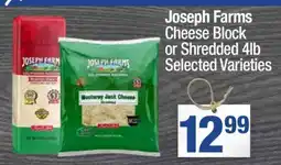 Super King Markets Joseph Farms Cheese Block or Shredded 4lb offer