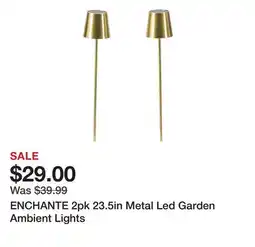 Marshalls ENCHANTE 2pk 23.5in Metal Led Garden Ambient Lights offer