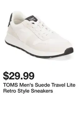 Marshalls TOMS Men's Suede Travel Lite Retro Style Sneakers offer