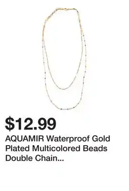Marshalls AQUAMIR Waterproof Gold Plated Multicolored Beads Double Chain Necklace offer