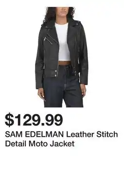 Marshalls SAM EDELMAN Leather Stitch Detail Moto Jacket offer