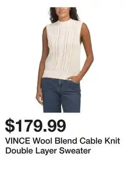 Marshalls VINCE Wool Blend Cable Knit Double Layer Sweater offer