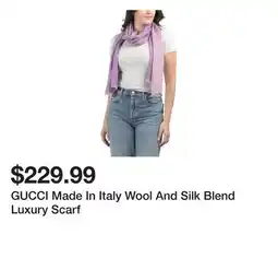 Marshalls GUCCI Made In Italy Wool And Silk Blend Luxury Scarf offer