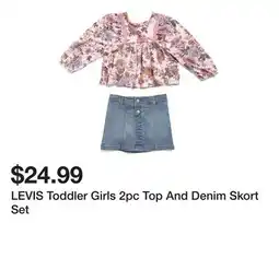 Marshalls LEVIS Toddler Girls 2pc Top And Denim Skort Set offer