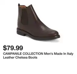 Marshalls CAMPANILE COLLECTION Men's Made In Italy Leather Chelsea Boots offer