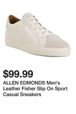 Marshalls ALLEN EDMONDS Men's Leather Fisher Slip On Sport Casual Sneakers offer
