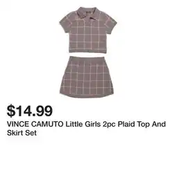 Marshalls VINCE CAMUTO Little Girls 2pc Plaid Top And Skirt Set offer