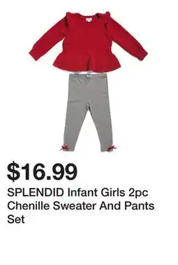 Marshalls SPLENDID Infant Girls 2pc Chenille Sweater And Pants Set offer