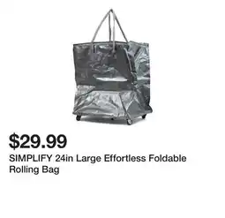Marshalls SIMPLIFY 24in Large Effortless Foldable Rolling Bag offer