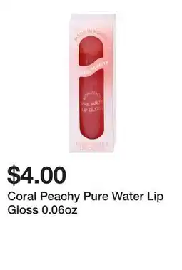 Five Below Coral Peachy Pure Water Lip Gloss 0.06oz offer