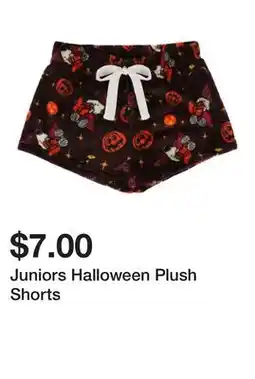 Five Below Juniors Halloween Plush Shorts offer