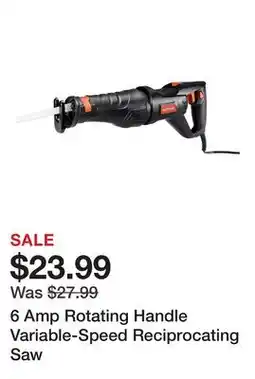 Harbor Freight Tools 6 Amp Rotating Handle Variable-Speed Reciprocating Saw offer