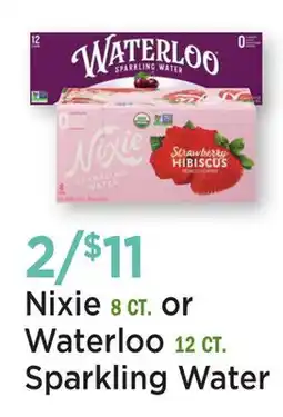 Heinen's Nixie 8 CT. or Waterloo 12 CT. Sparkling Water offer