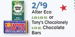 Heinen's Alter Eco 2.65-2.82 OZ. or Tony's Chocolonely 6.35 OZ. Chocolate Bars offer