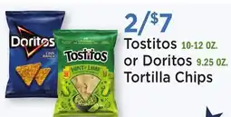 Heinen's Tostitos 10-12 OZ. or Doritos 9.25 OZ. Tortilla Chips offer
