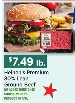 Heinen's Heinen's Premium 80% Lean Ground Beef offer