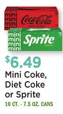 Heinen's Mini Coke, Diet Coke or Sprite offer