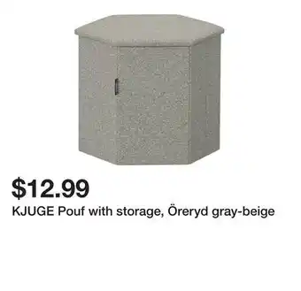Ikea KJUGE Pouf with storage, Öreryd gray-beige offer