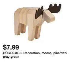 Ikea HÖSTAGILLE Decoration, moose, pine/dark gray-green offer