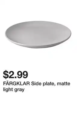 Ikea FÄRGKLAR Side plate, matte light gray offer