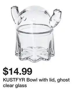Ikea KUSTFYR Bowl with lid, ghost clear glass offer