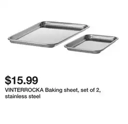 Ikea VINTERROCKA Baking sheet, set of 2, stainless steel offer